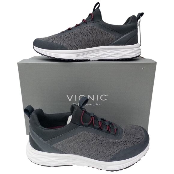 Vionic Men's Fulton Morris Sneakers Dark Grey Size 8.5 - Picture 2 of 8